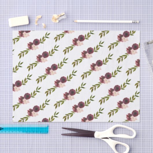 Papier Mousseline Fleurs bourguignonnes (Artisanat)