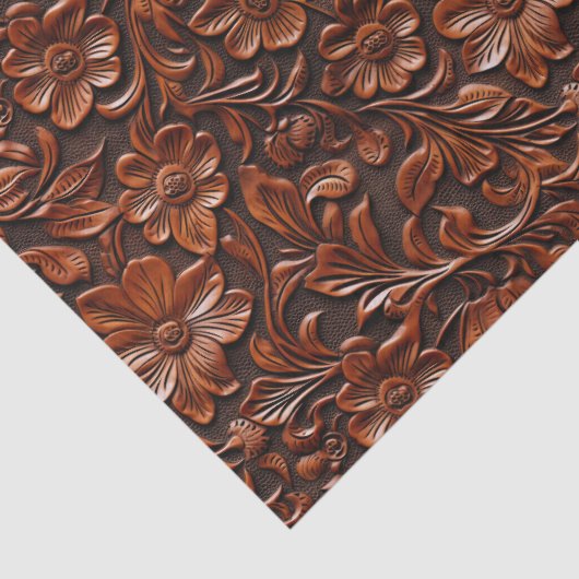 Papier Mousseline Fleurs Brown chaudes (Détail)
