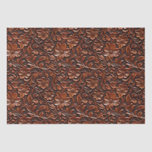 Papier Mousseline Fleurs Brown chaudes (Recto)
