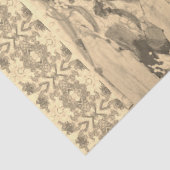 Papier Mousseline Fleurs clôturées Sepia (Détail)