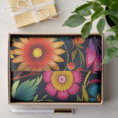 Papier Mousseline Fleurs Colorées (Cadeau)