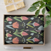 Papier Mousseline Fleurs colorées Abstraites (Cadeau)