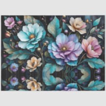 Fleurs colorées et feuille noir arrière - plan