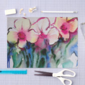 Papier Mousseline Fleurs colorées Papier Tissu (Artisanat)