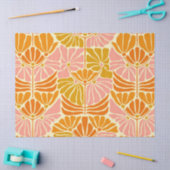 Papier Mousseline Fleurs colorées rétro (Artisanat)