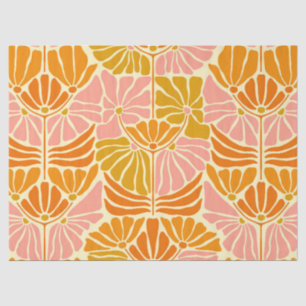 Papier Mousseline Fleurs colorées rétro