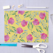 Papier Mousseline Fleurs (conception 15 série jaune/orange) (Artisanat)
