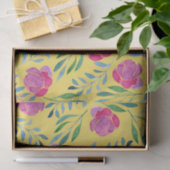 Papier Mousseline Fleurs (conception 15 série jaune/orange) (Cadeau)