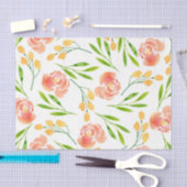 Papier Mousseline Fleurs (conception 45 série jaune/orange) (Artisanat)