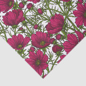 Papier Mousseline Fleurs Cosmos roses (Détail)