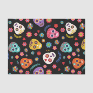 Papier Mousseline Fleurs crâne de sucre coloré Halloween cadeau de f