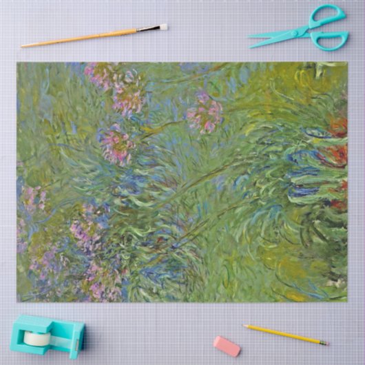 Papier Mousseline Fleurs d'Agapanthus (par Claude Monet) (Artisanat)