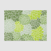 Papier Mousseline Fleurs Dahlia, Motif De Fleurs, Dahlia Verte (Recto)