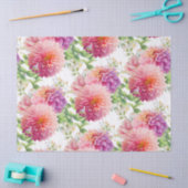 Papier Mousseline Fleurs Dahlia Roses (Artisanat)