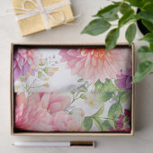 Papier Mousseline Fleurs Dahlia Roses (Cadeau)