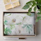 Papier Mousseline Fleurs d'anémones blanches à la crème (Cadeau)