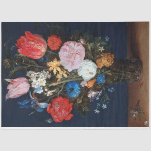 Papier Mousseline Fleurs dans un navire en verre, Jan Brueghel l'Anc (Recto)