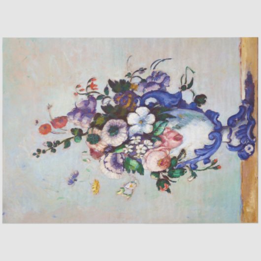 Papier Mousseline Fleurs dans un Vase Rococo, Paul Cezanne (Recto)