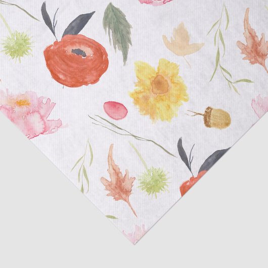 Papier Mousseline Fleurs d'aquarelle (Détail)