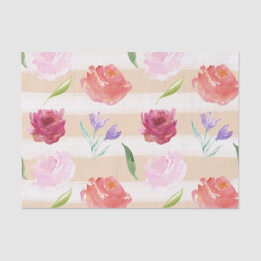 Papier Mousseline Fleurs d'aquarelle à la crème de bracelet (Recto)