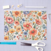 Papier Mousseline Fleurs d'aquarelle Abstraites pour n'importe quell (Artisanat)