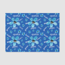 Fleurs d'aquarelle bleue avec affirmations