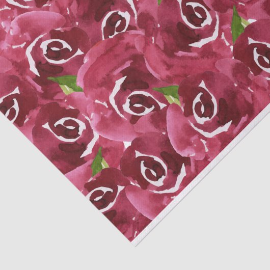 Papier Mousseline Fleurs d'aquarelle Claret violet (Détail)