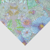 Papier Mousseline Fleurs d'aquarelle douces et découpage Feuille (Détail)