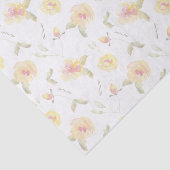 Papier Mousseline Fleurs d'aquarelle jaune citron (Détail)