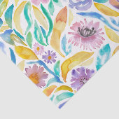 Papier Mousseline Fleurs d'aquarelle jaune pourpre Feuille (Détail)