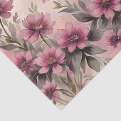Papier Mousseline Fleurs d'aquarelle rose Vintage romantique (Détail)