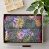 Papier Mousseline Fleurs de Bohème d'aquarelle et feuille tropical (Cadeau)