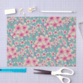 Papier Mousseline Fleurs de cerisier printemps vert (Artisanat)