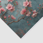 Papier Mousseline Fleurs de cerisiers avec Arrière - plan rustique (Détail)