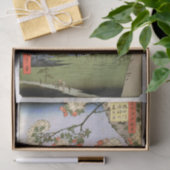 Papier Mousseline Fleurs de cerisiers d'Edo, Hiroshige (Cadeau)