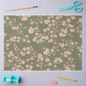 Papier Mousseline Fleurs de cerisiers vintage éphémère motif (Artisanat)