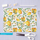 Papier Mousseline Fleurs de citrons et de citrons jaunes Belles (Artisanat)