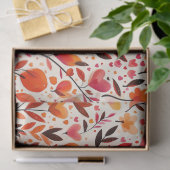 Papier Mousseline Fleurs de coeur : Saint Valentin (Cadeau)