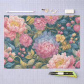 Papier Mousseline Fleurs de couleur vive florale (Artisanat)