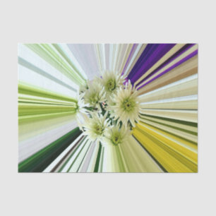 Papier Mousseline Fleurs de dahlia rayures florales