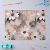 Papier Mousseline Fleurs de daisy rose pastel floral (Artisanat)
