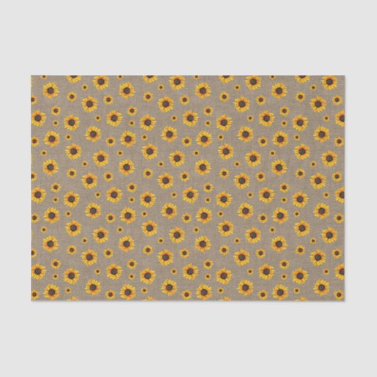 Papier Mousseline Fleurs de farine de tournesol Faux Burlap rustique (Recto)
