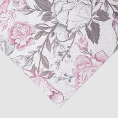 PAPIER MOUSSELINE FLEURS DE FILLES DE BÉBÉ PÂTIL ET GRIS (Détail)