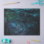 Papier Mousseline Fleurs de fleur et lumières sur une déco sombre (Artisanat)