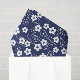 Papier Mousseline Fleurs de fleurs de cerisier de Sakura bleu japona