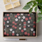 Papier Mousseline Fleurs de fleurs de cerisier de Sakura noir japona (Cadeau)