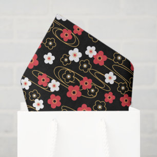 Papier Mousseline Fleurs de fleurs de cerisier de Sakura noir japona