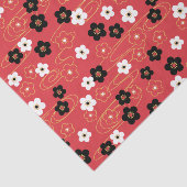 Papier Mousseline Fleurs de fleurs de cerisier rouge Sakura japonais (Détail)