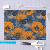 Papier Mousseline Fleurs de fleurs et fleurs de pavot orange (Artisanat)