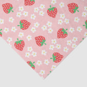Papier Mousseline Fleurs de fraises Motif rose (Détail)